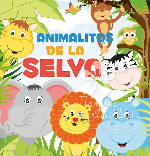 Animales de la selva Boys Kit de por TarjetasImprimibles en Etsy