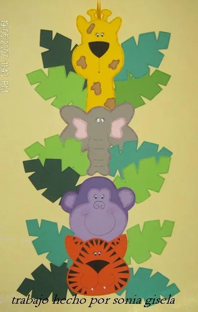 Animales de la selva en foami - Imagui
