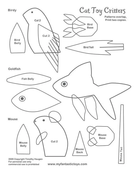 Moldes para animalitos de fieltro - Imagui