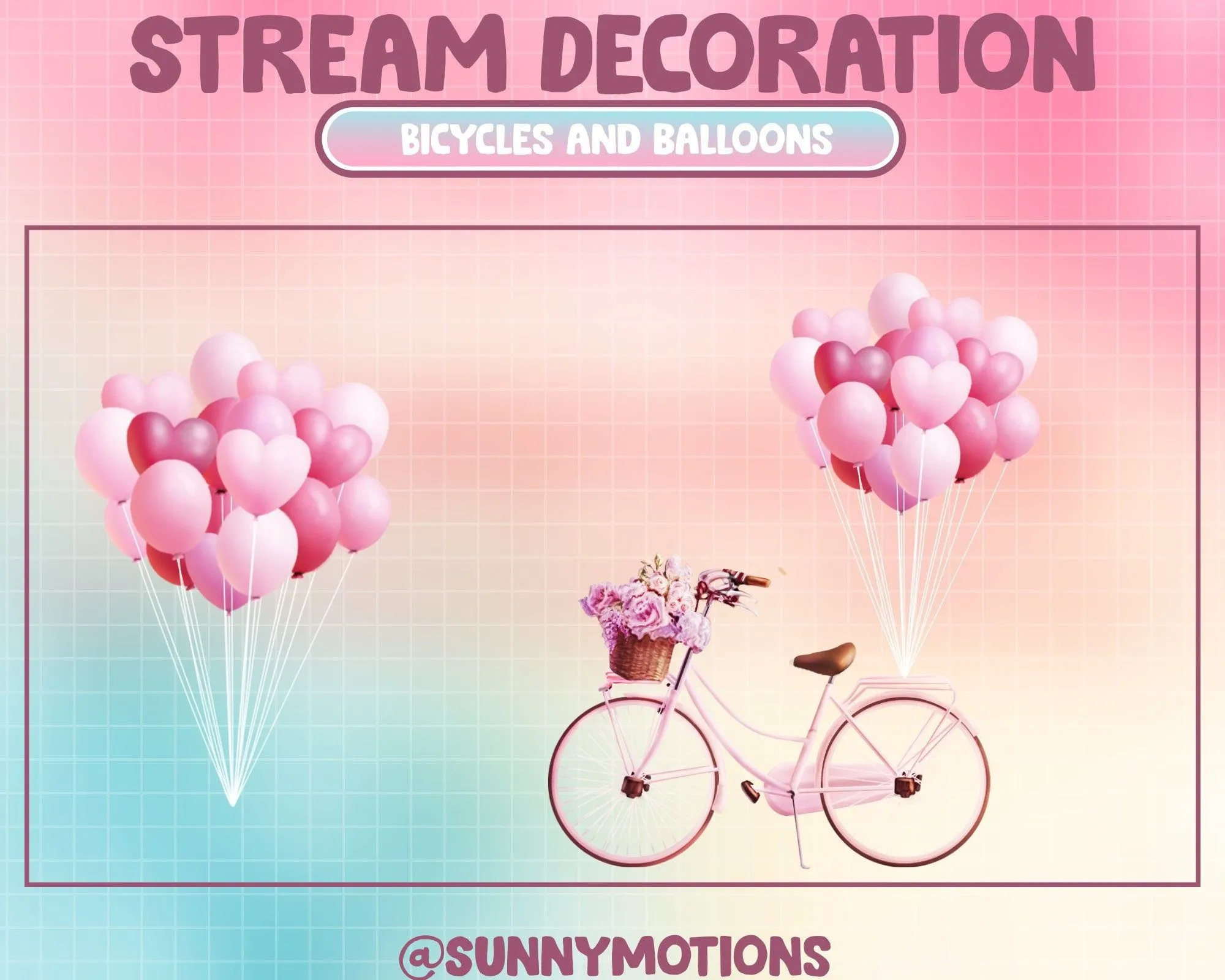 Animated Stream Decoración Bicicletas rosas y globos de - Etsy México
