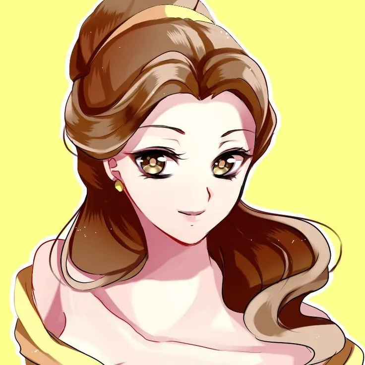 Anime Disney Princess Belle | Anime Disney princesses | Pinterest