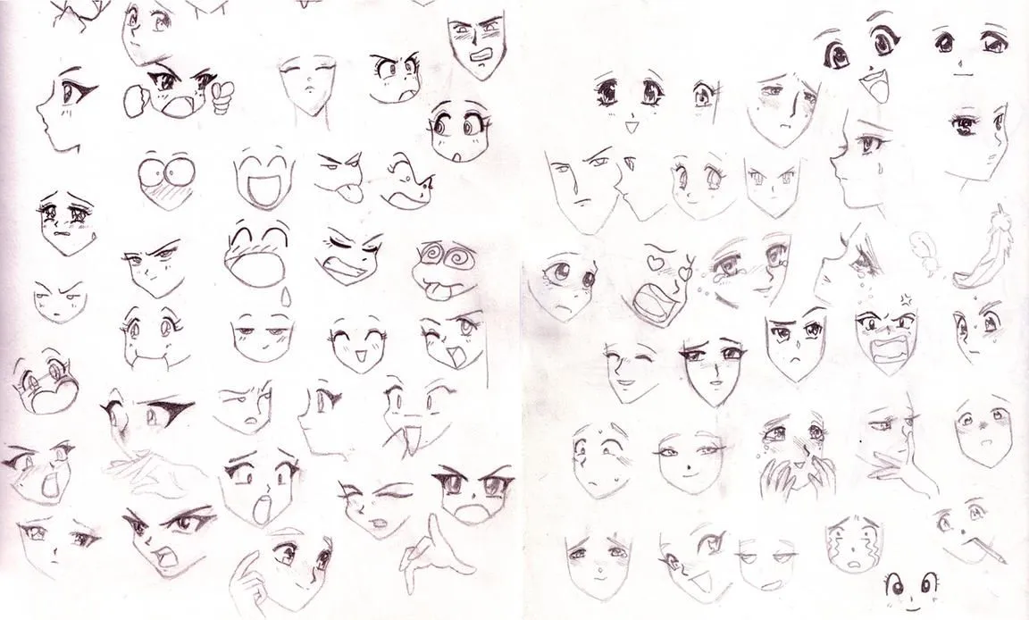 Anime faces by ~SparrowsHellcat on deviantART