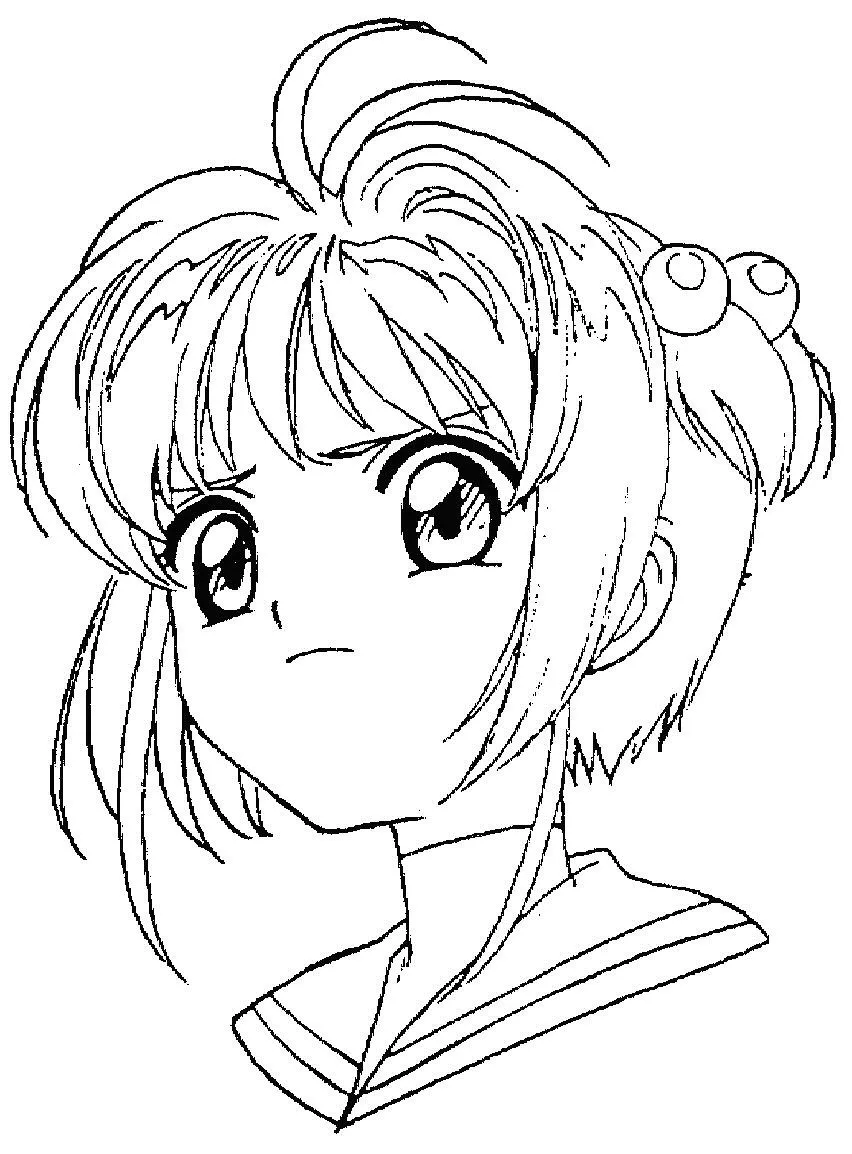 Anime de Sakura para colorear ~ Dibujos para Colorear Infantil