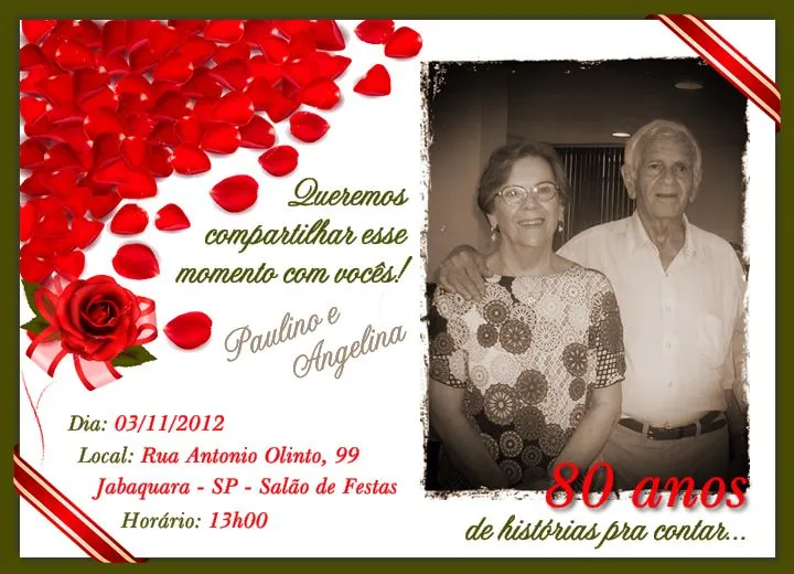 Aniversário 80 anos - Paulino e Angelina