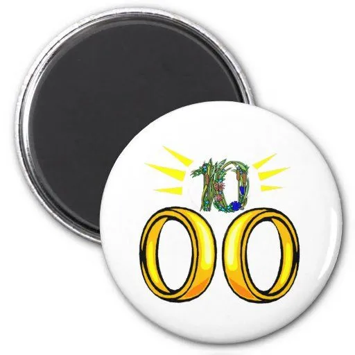 aniversario de boda 10 t imán para frigorifico | Zazzle