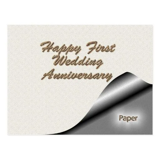 Primer aniversario de boda feliz tarjeta postal de Zazzle.