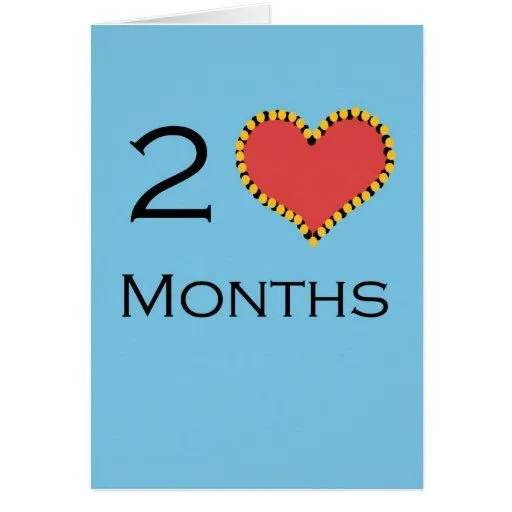 Aniversario de 2 meses tarjetas de Zazzle.