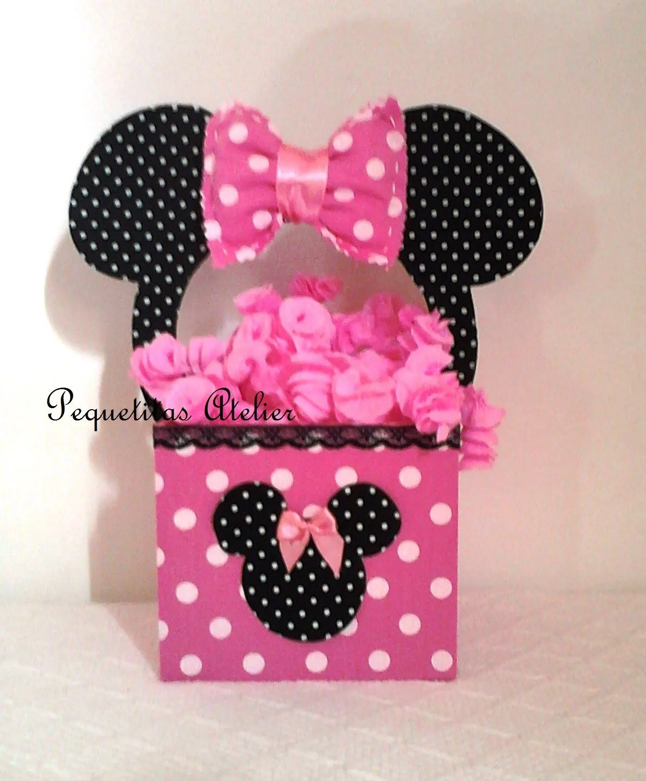 Centro de Mesa Minnie Poá Rosa | Pequetitas Atelier | Elo7