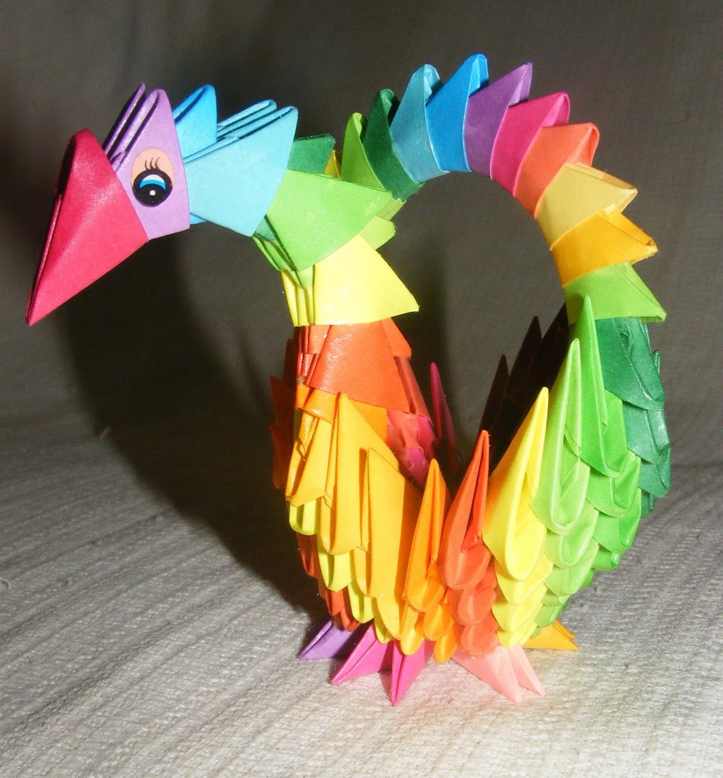 Anlliely: Pequeño cisne arcoiris Origami 3D