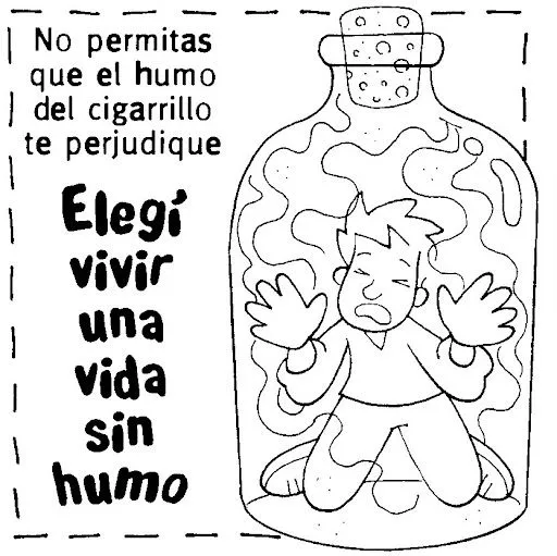 ANTI TABACO COLOREAR DIBUJOS DEL HUMO