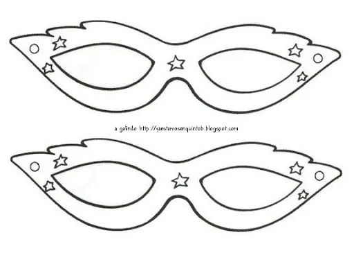 ANTIFACES DE CARNAVAL PARA PINTAR Y RECORTAR