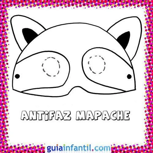 Antifaz de mapache. Dibujos de Carnaval para niños