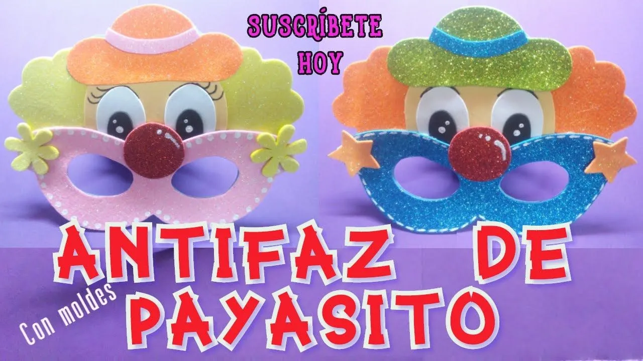 Antifaz de payaso. Paso a paso. - YouTube