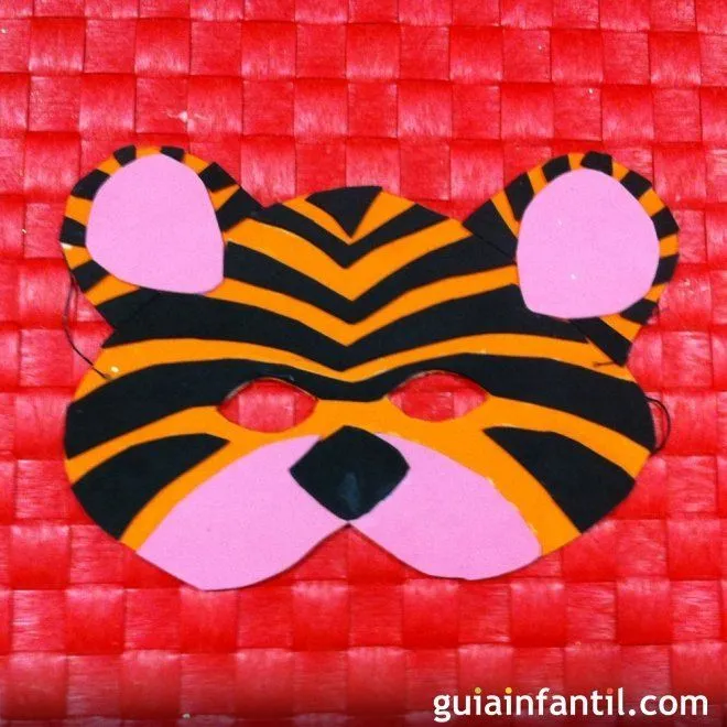 Antifaz de tigre. Manualidades de Carnaval