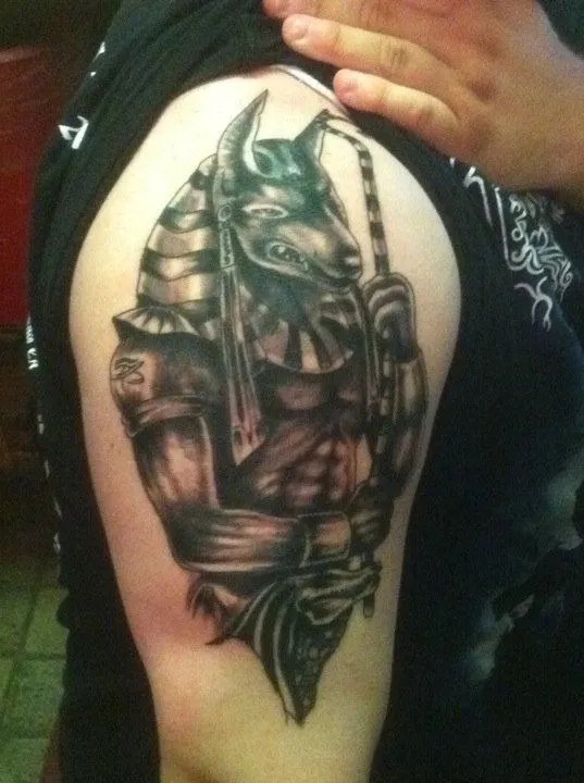 Anubis With Ammit Tattoo Picture