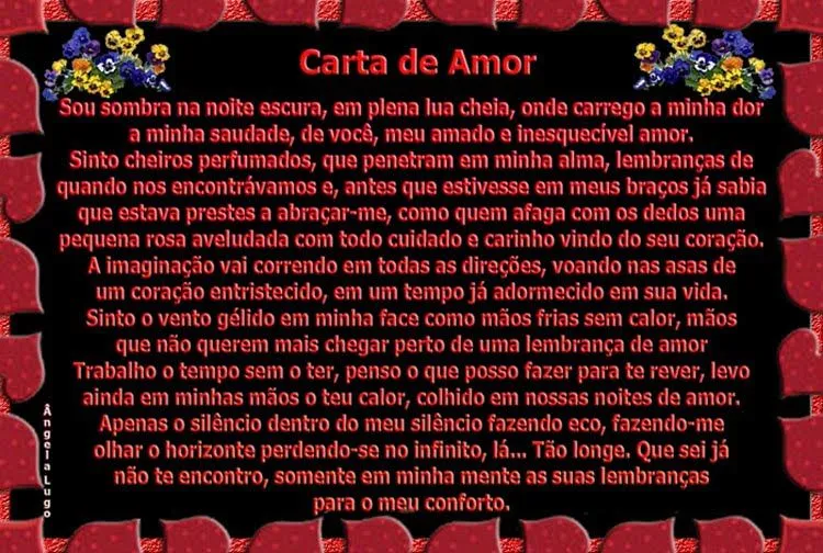 CARTA DE AMOR ( I ) - Frases e pensamentos | Luso-