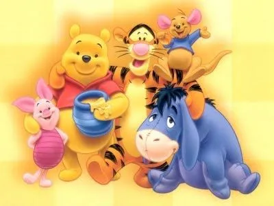  aparecen personajes de Winnie the Pooh como Piglet , Tiger , Igor ...