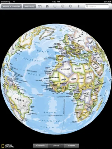 Aplicación World Atlas HD para iPad