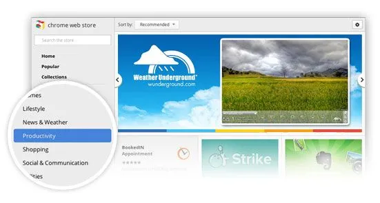 Aplicativos da Chrome Web Store