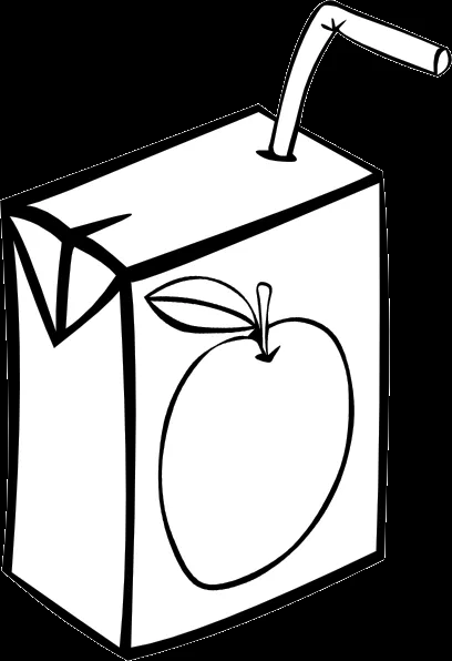 Apple Juice Box (b And W) clip art - vector clip art online ...