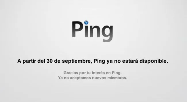 Apple programa para el 30 de septiembre la muerte de Ping