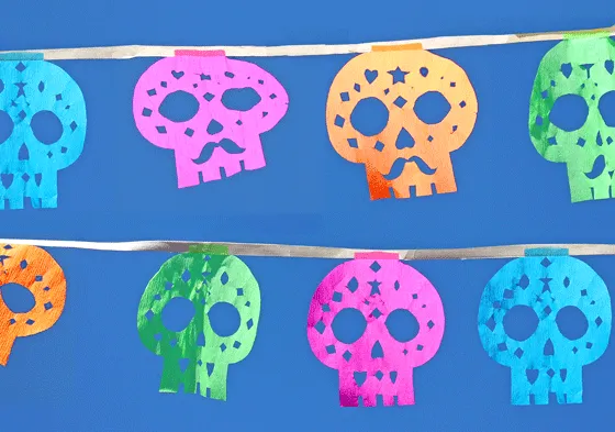 Aprende a hacer calaveras de papel picado. • Happythought