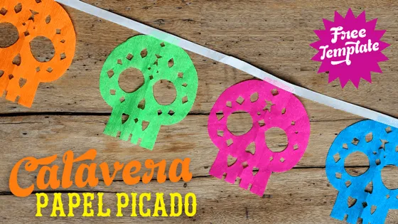 Aprende a hacer calaveras de papel picado. • Happythought