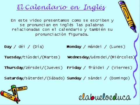 Aprende el calendario en inglés con elabueloeduca - YouTube