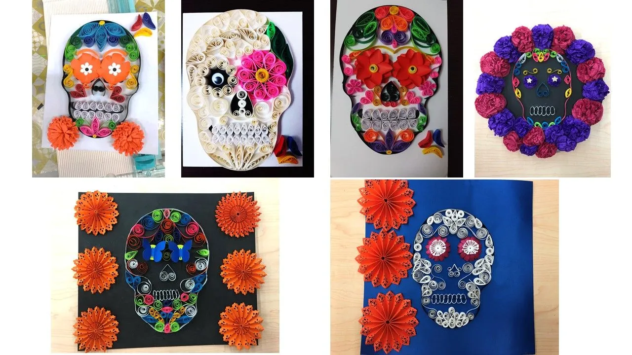 Aprende a crear coloridas calaveras de filigrana para el Día de Muertos con  esta fácil guía. Descarga el molde, elige tus colores y sigue los pasos.  ¡Una manualidad perfecta para hacer en