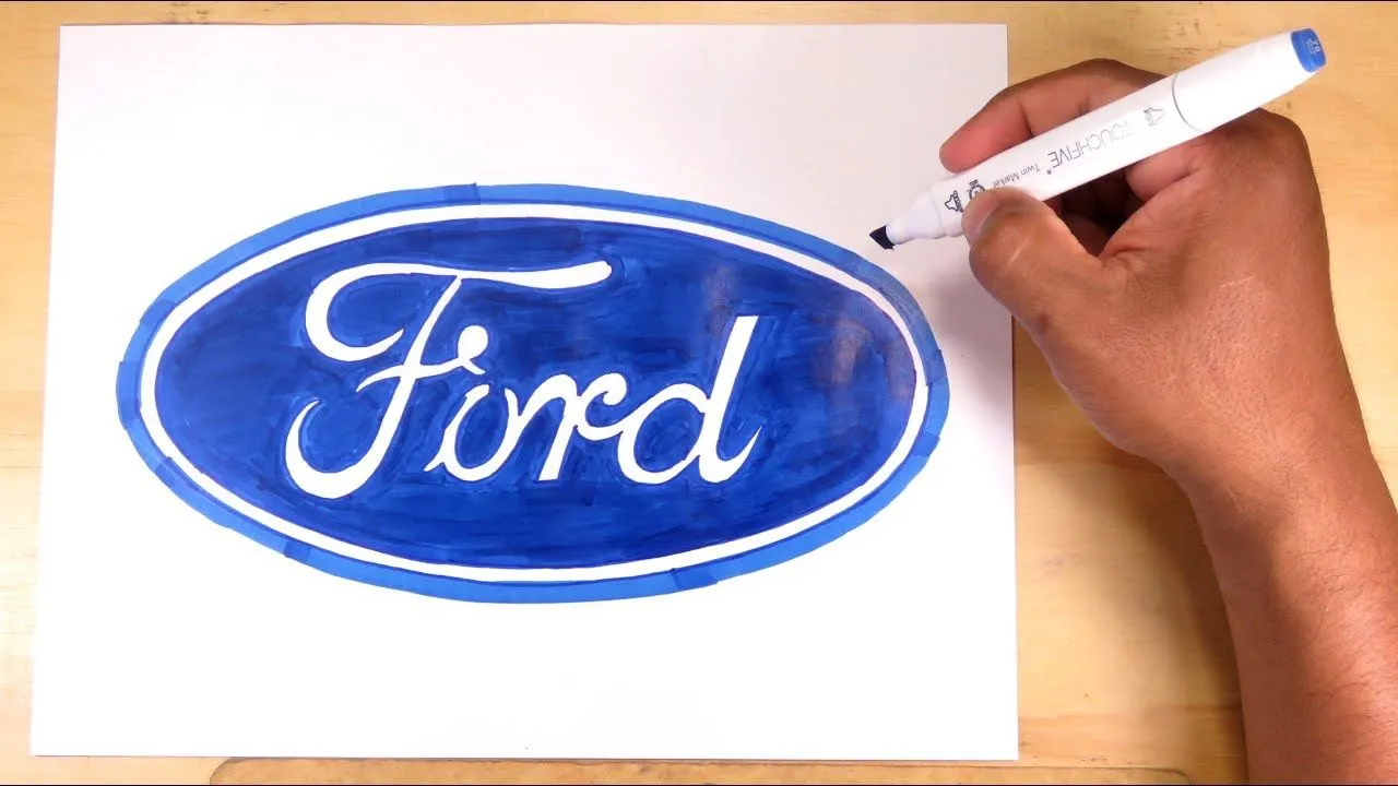 Aprende a dibujar el logo oficial de Ford Motors - YouTube