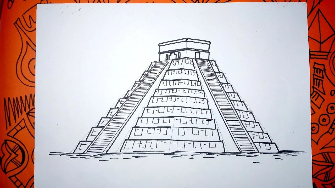 Aprende a dibujar la piramide maya Kukulkán en Chichen Itzá - YouTube