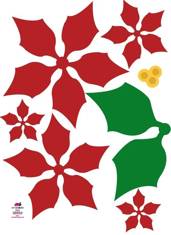 Aprende cómo hacer flores navideñas con fieltro y cartulina | Poinsettia  flower, Christmas paper, Paper flower template