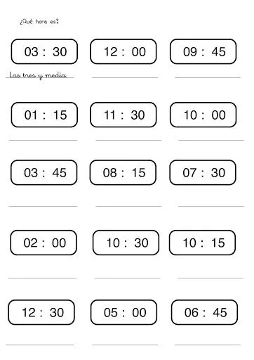 APRENDE A LEER EL RELOJ. EJERCICIOS PARA APRENDER A DECIR LA HORA