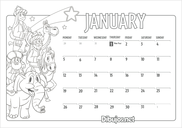 Aprende los meses del año en inglés con el '2015 Calendar Coloring ...