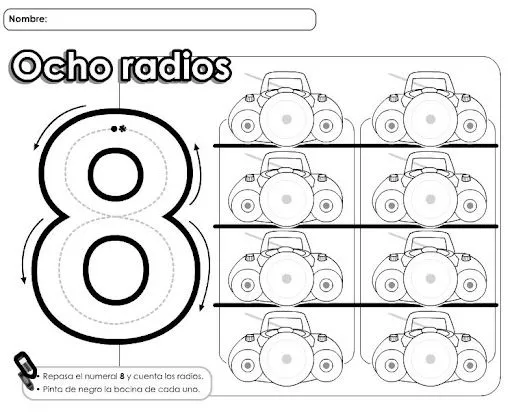 APRENDE LOS NUMEROS CON DIBUJOS Y COLOREA