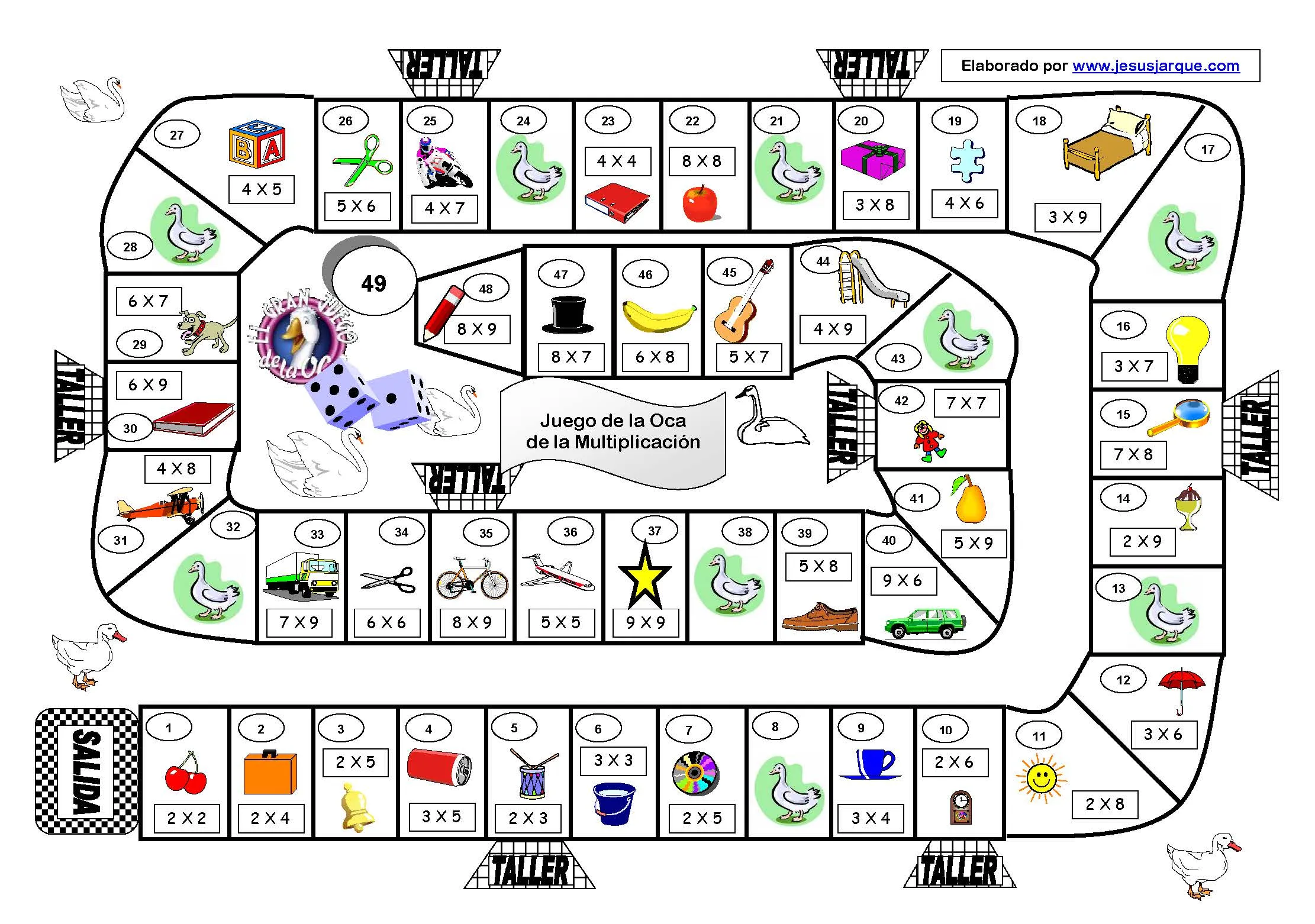 Aprende las tablas de multiplicar con este Juego de la Oca