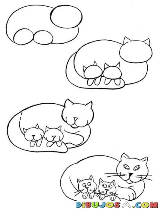 Como Aprender A Dibujar Una Gata Con Gatitos Para Pintar Y Colorear Dibujo  De Mama Gata | COLOREAR COMO APRENDER A DIBUJAR… | Рисование, Рисунки,  Рисовать животных