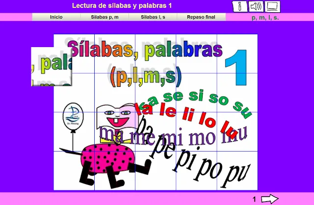 APRENDER ES DIVERTIDO 1º Y 2º: Aprendemos los fonemas p, l, m y s.