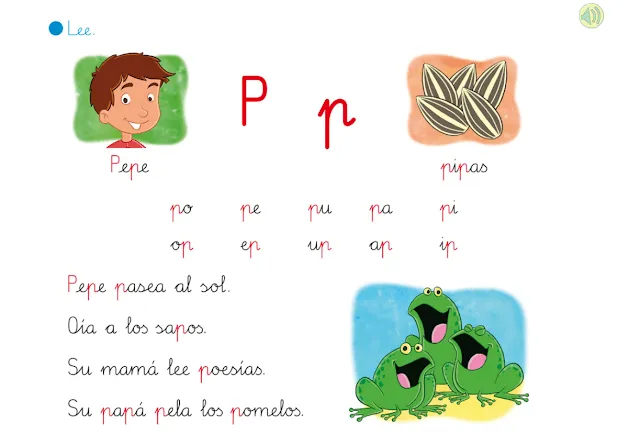 APRENDER ES DIVERTIDO 1º Y 2º: Lectura interactiva p, m, l.