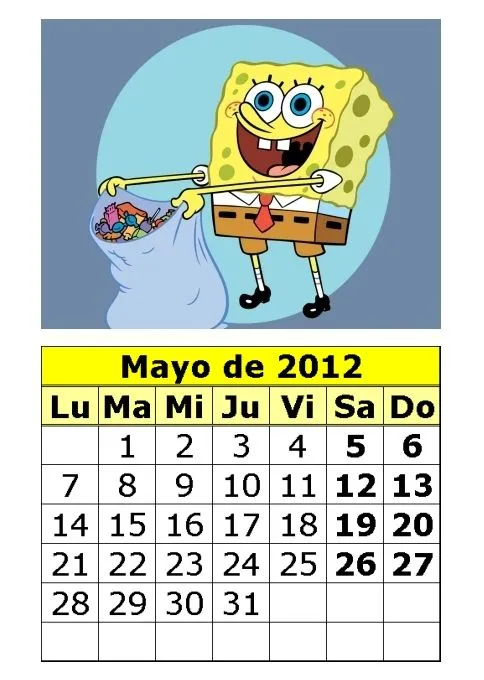 APRENDER Y DIVERTIRSE.... ¡¡TODO EN UNO!!: CALENDARIO 2012 DE BOB ...