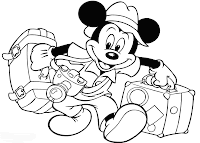 aprender, estudiar o imprimir Mickey mouse viajero para pintar para ...