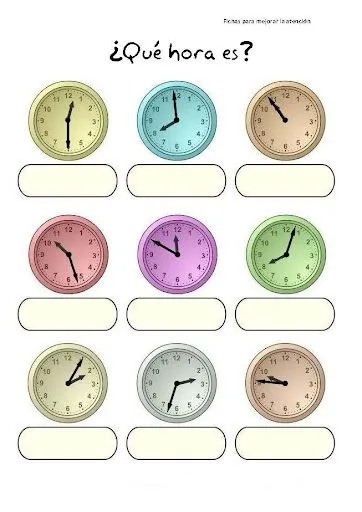 HORA EN UN RELOJ para colorear - Imagui