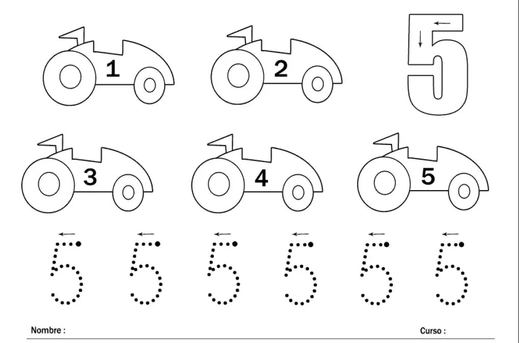 APRENDER LOS NÚMEROS: EL NÚMERO 5 Y LOS COCHES. | WEB PEDAGÓGICA ...