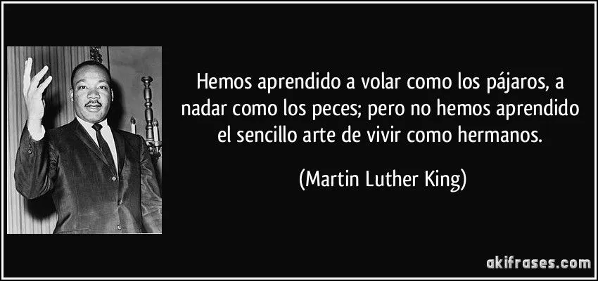 Hemos aprendido a volar como los pájaros, a nadar como los...