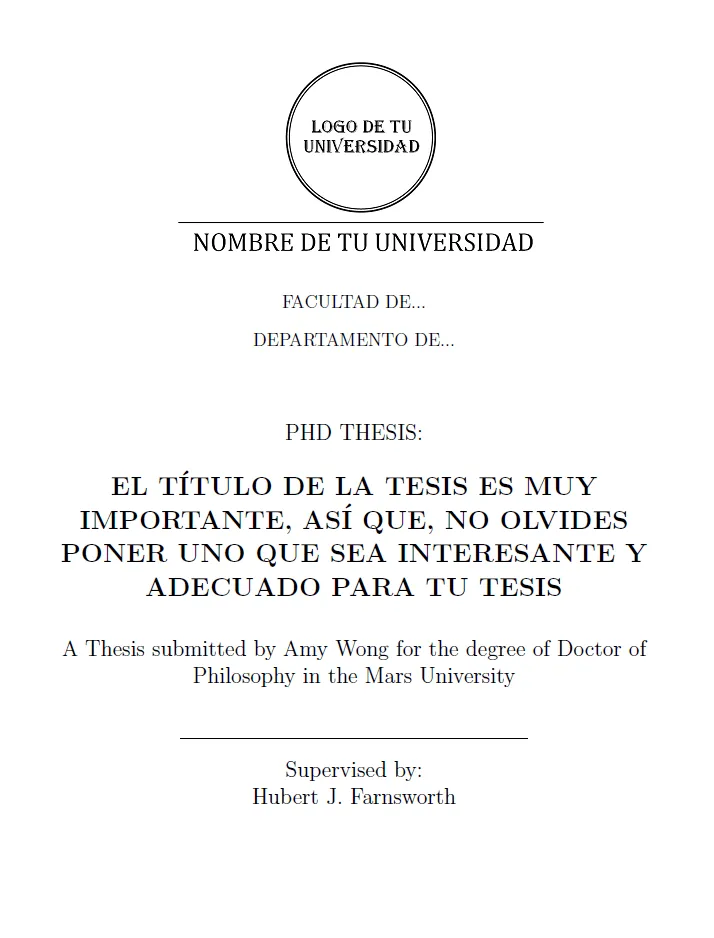 Aprendiendo LaTeX: Cómo escribir la portada de tu tesis con LaTeX