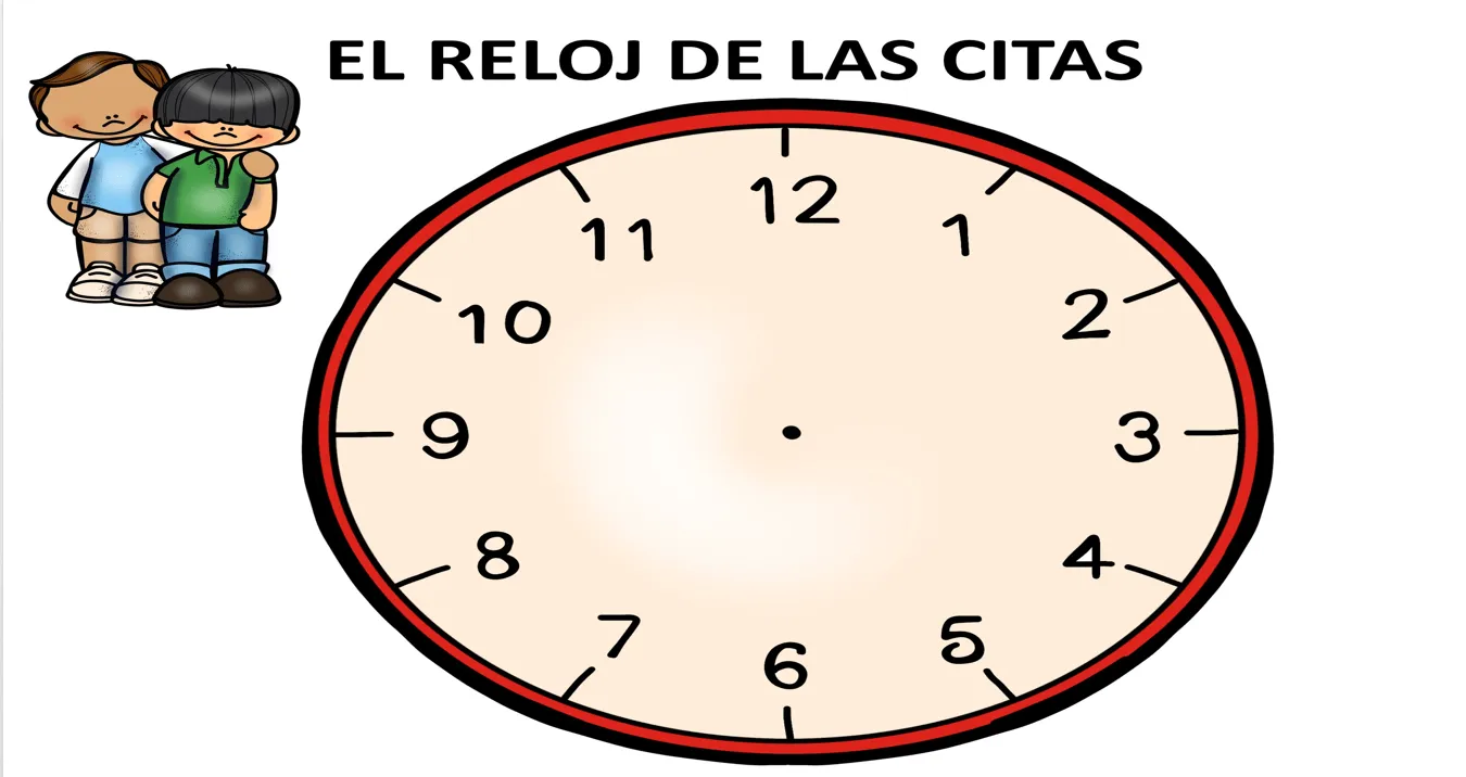 Aprendizaje cooperativo el reloj de las citas Plantilla editable