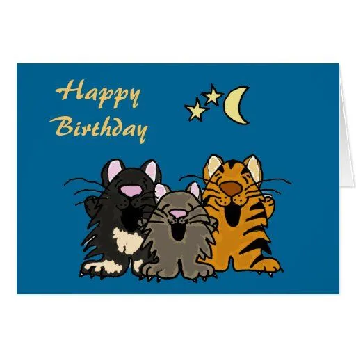 AQ- gatos que cantan la tarjeta de cumpleaños de Zazzle.