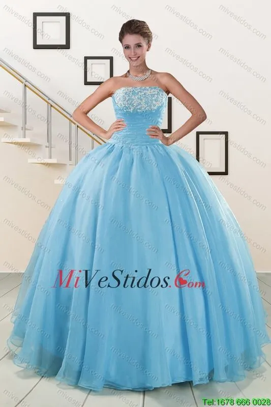 Aqua Blue Súper Hot Puffy Sweet 16 Vestidos para 2015 - €213.35