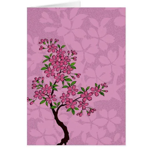 Árbol de la flor de cerezo tarjetas de Zazzle.