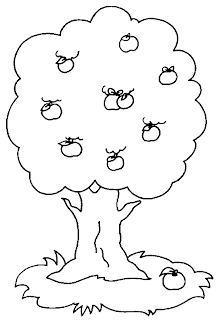 Árbol con manzanas para colorear | Dibujos para Colorear Infantil